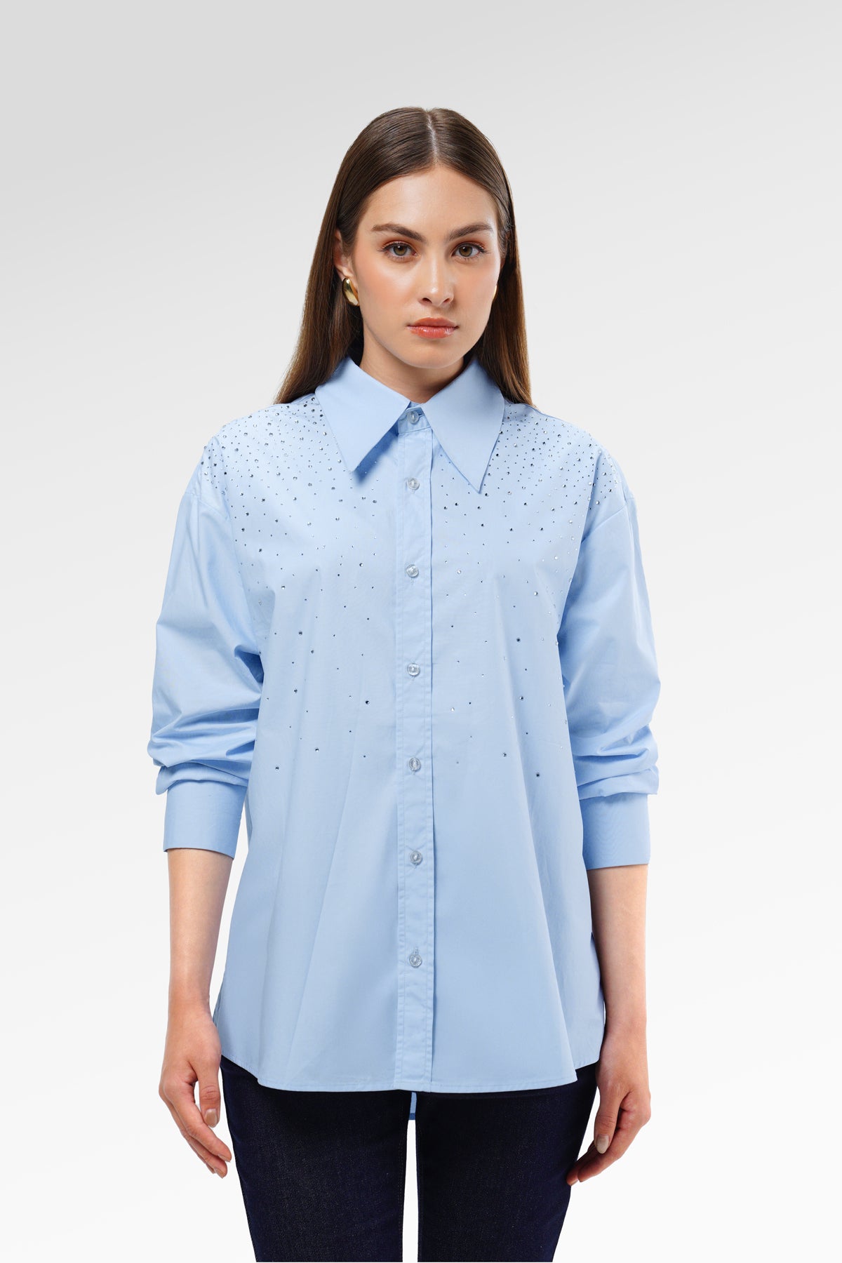 Alora Beads Shirt - Blue