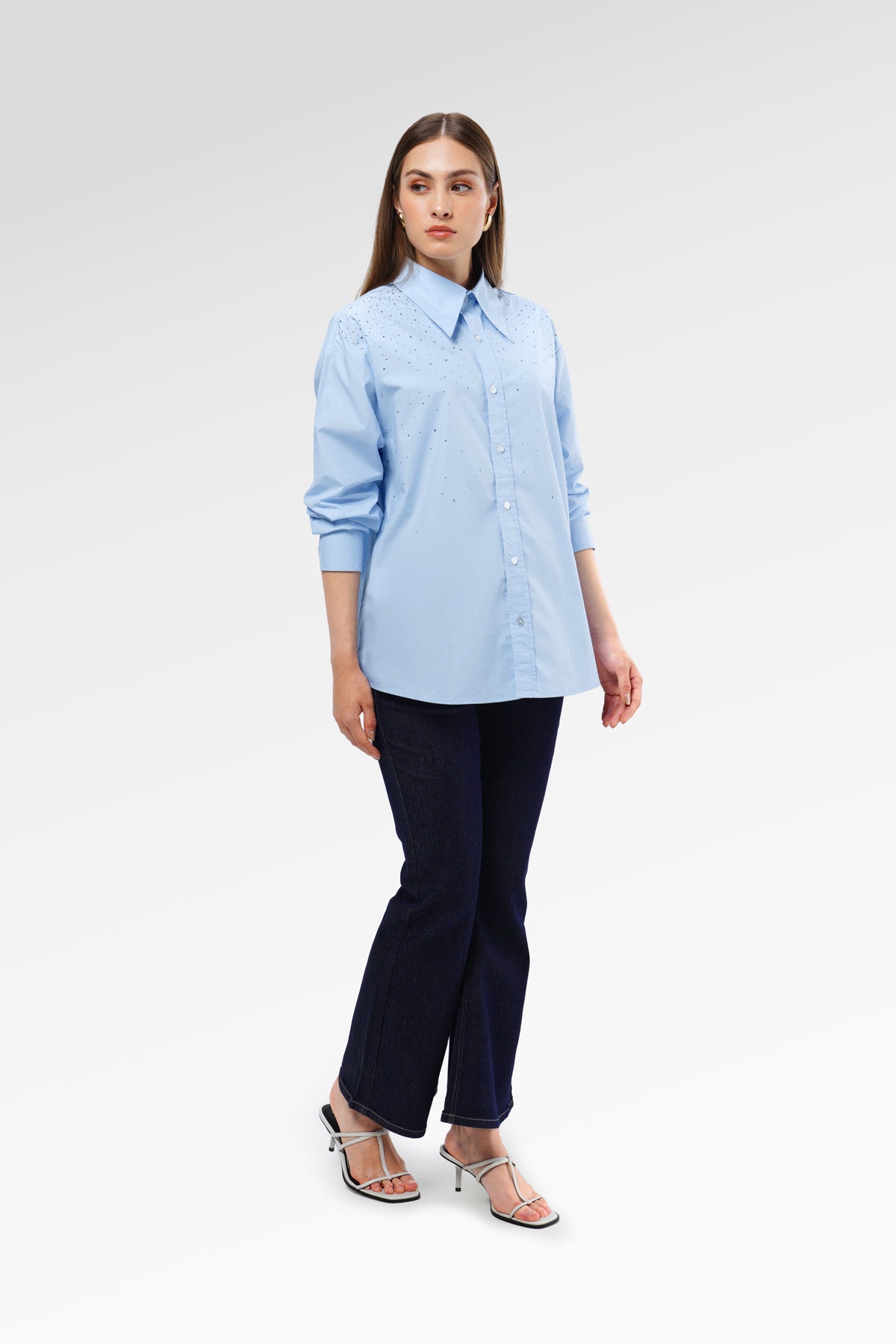 Alora Beads Shirt - Blue
