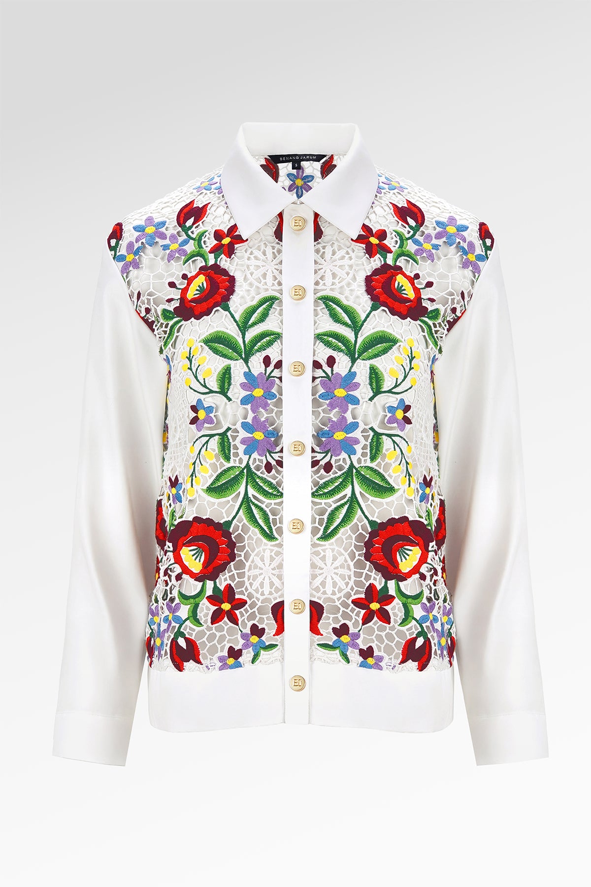 Amara Lace Shirt - White Bloom