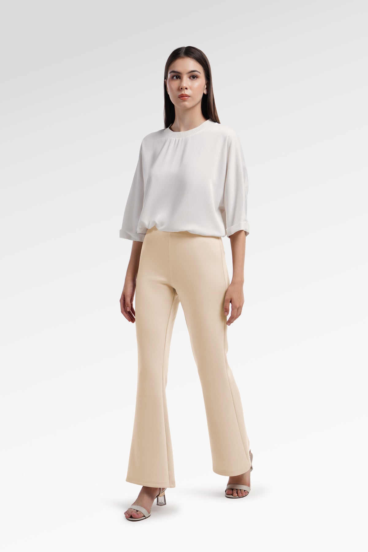 Amberlyn Bootcut Pants - Vanilla