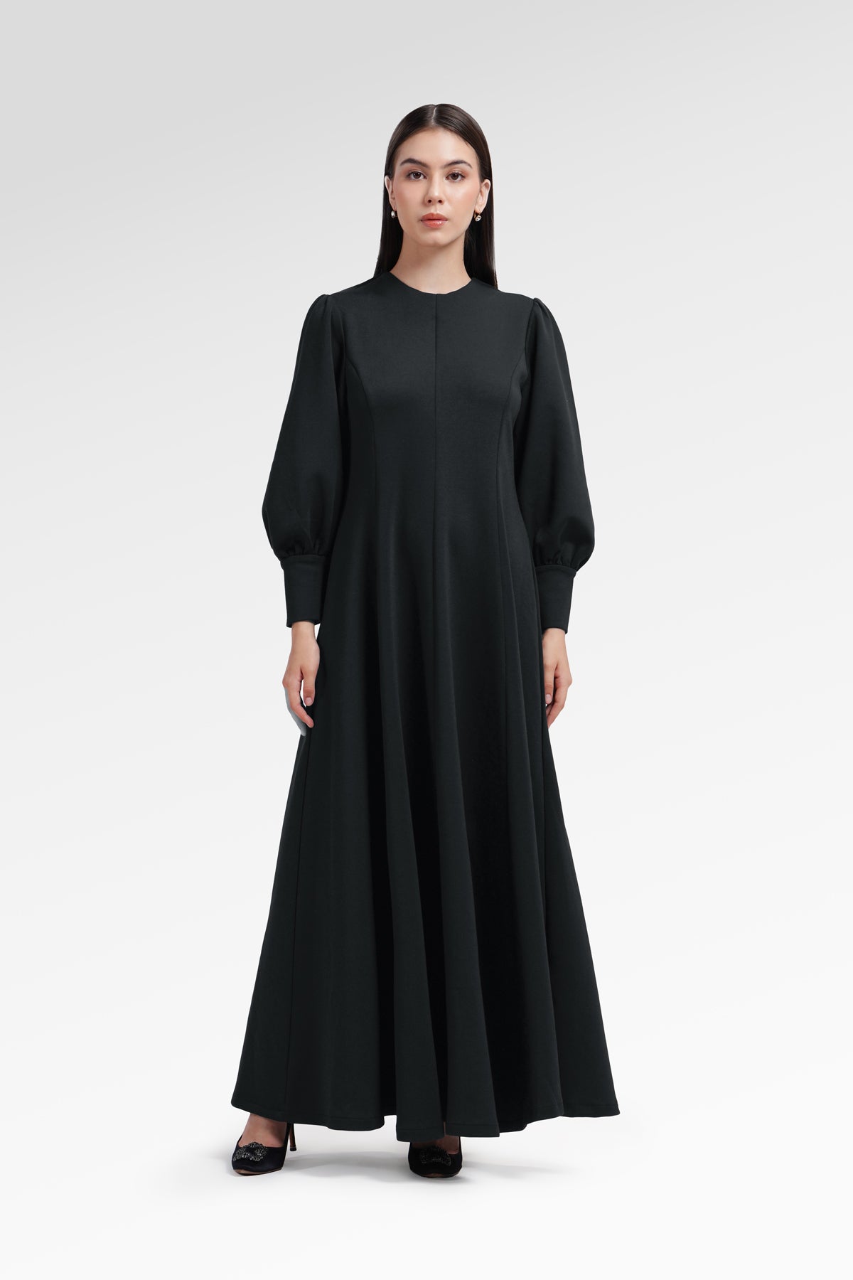 Amberlyn Puffy Dress - Black