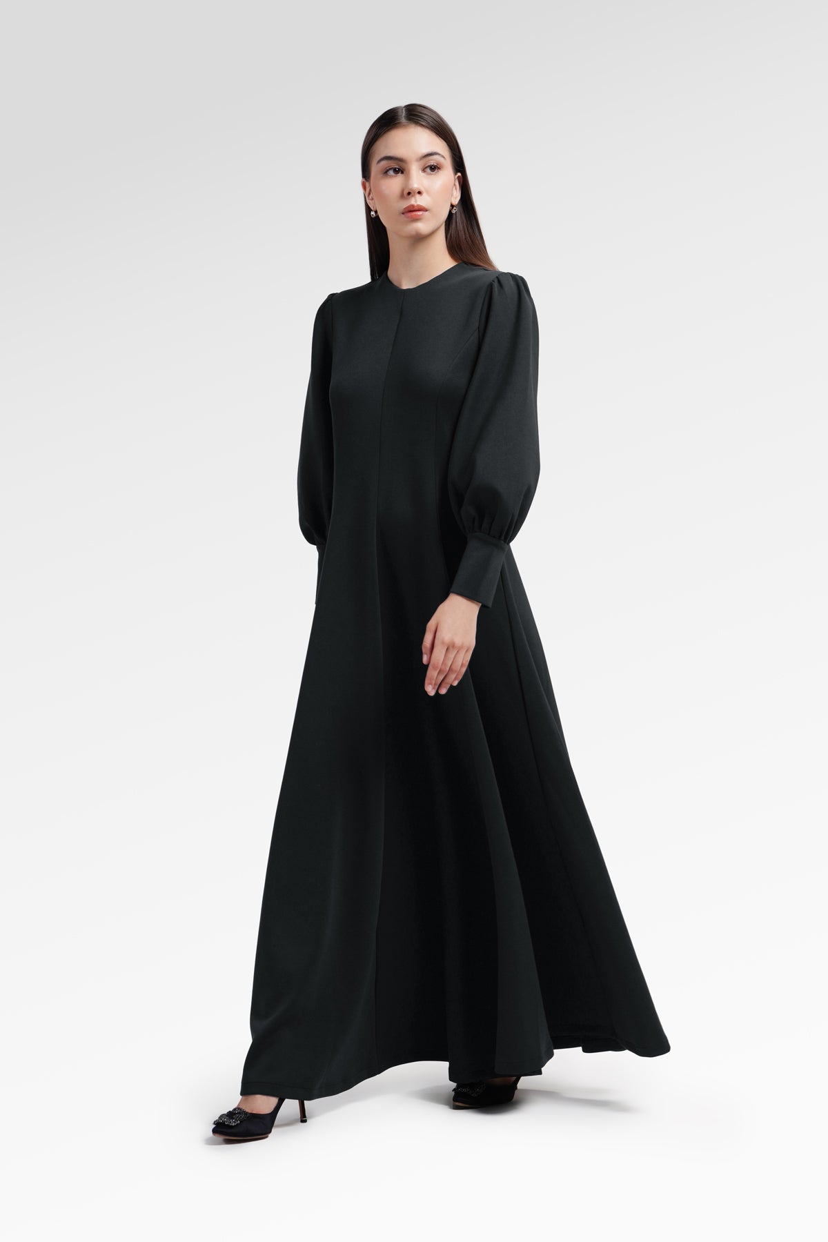 Amberlyn Puffy Dress - Black