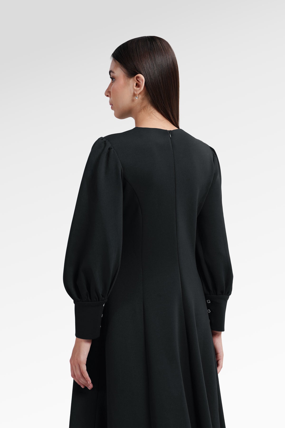 Amberlyn Puffy Dress - Black