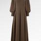 Amberlyn Puffy Dress - Brown