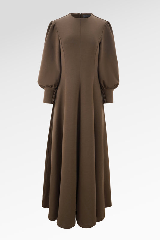 Amberlyn Puffy Dress - Brown