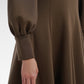 Amberlyn Puffy Dress - Brown