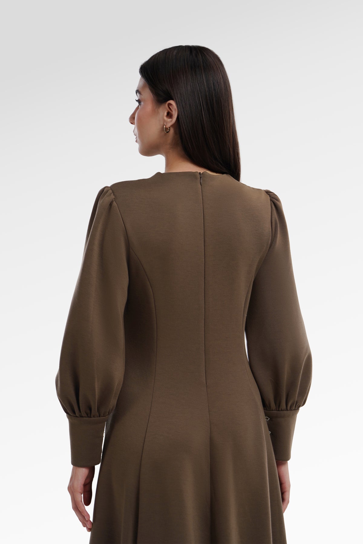 Amberlyn Puffy Dress - Brown