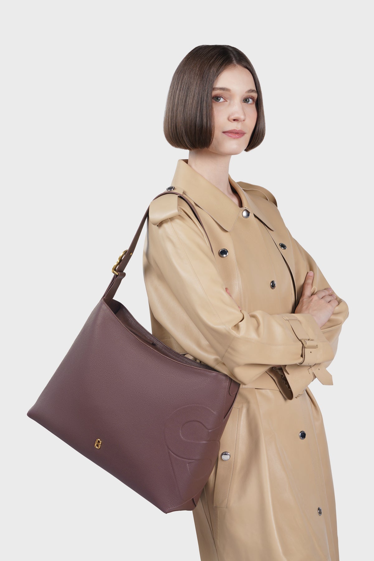 Aria Hobo Bag - Burgundy