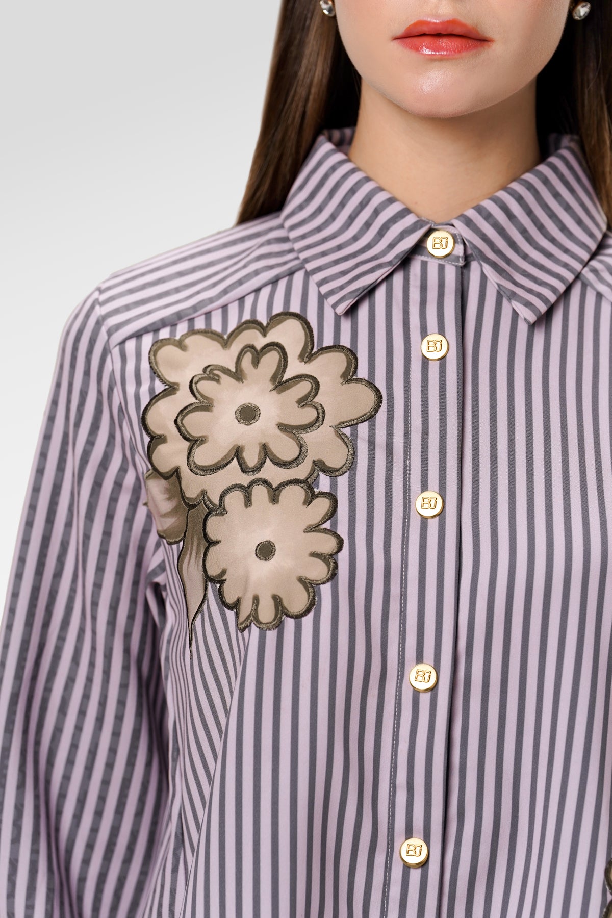 Arisse Embroidery Shirt - Mauve Shadow