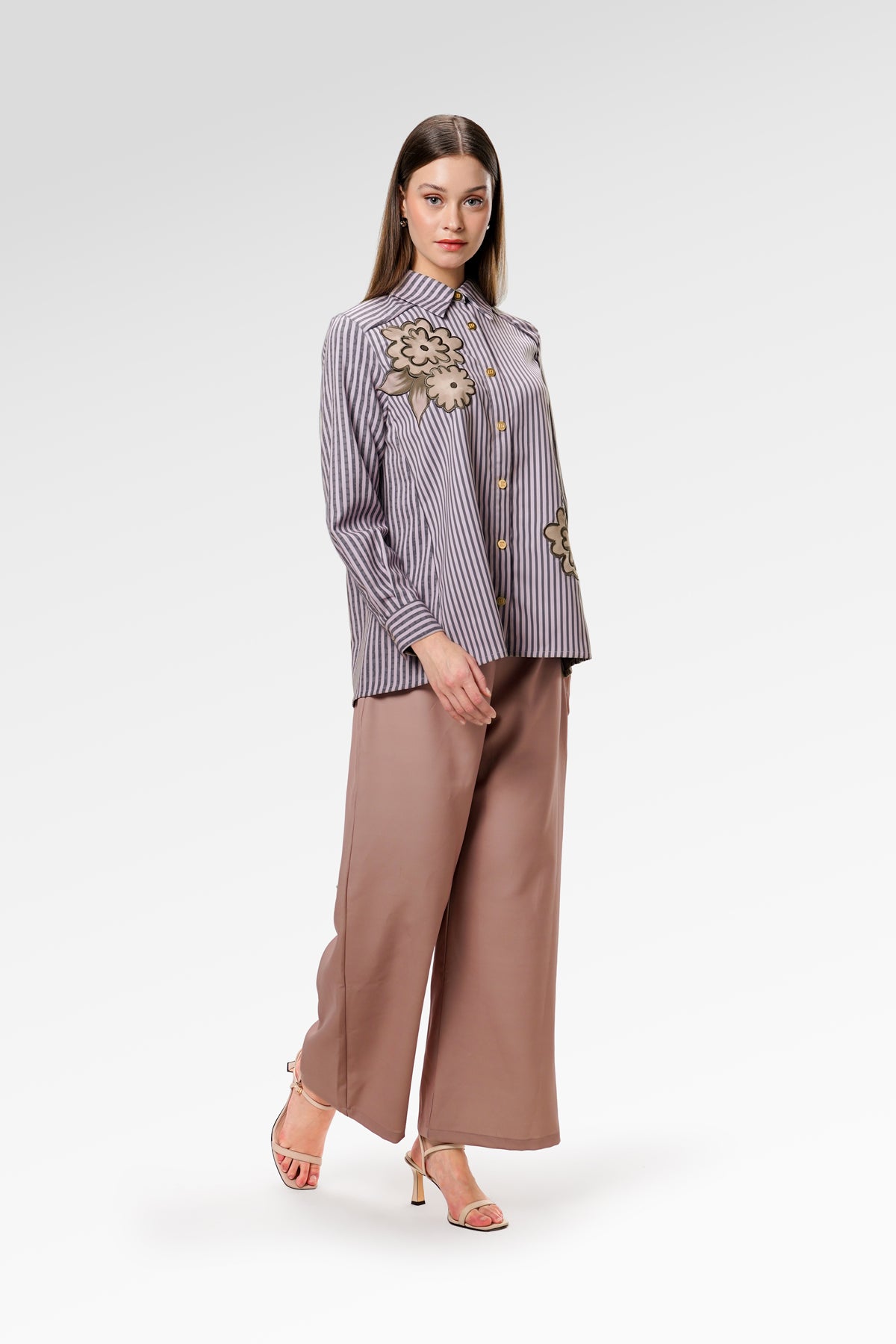 Arisse Embroidery Shirt - Mauve Shadow