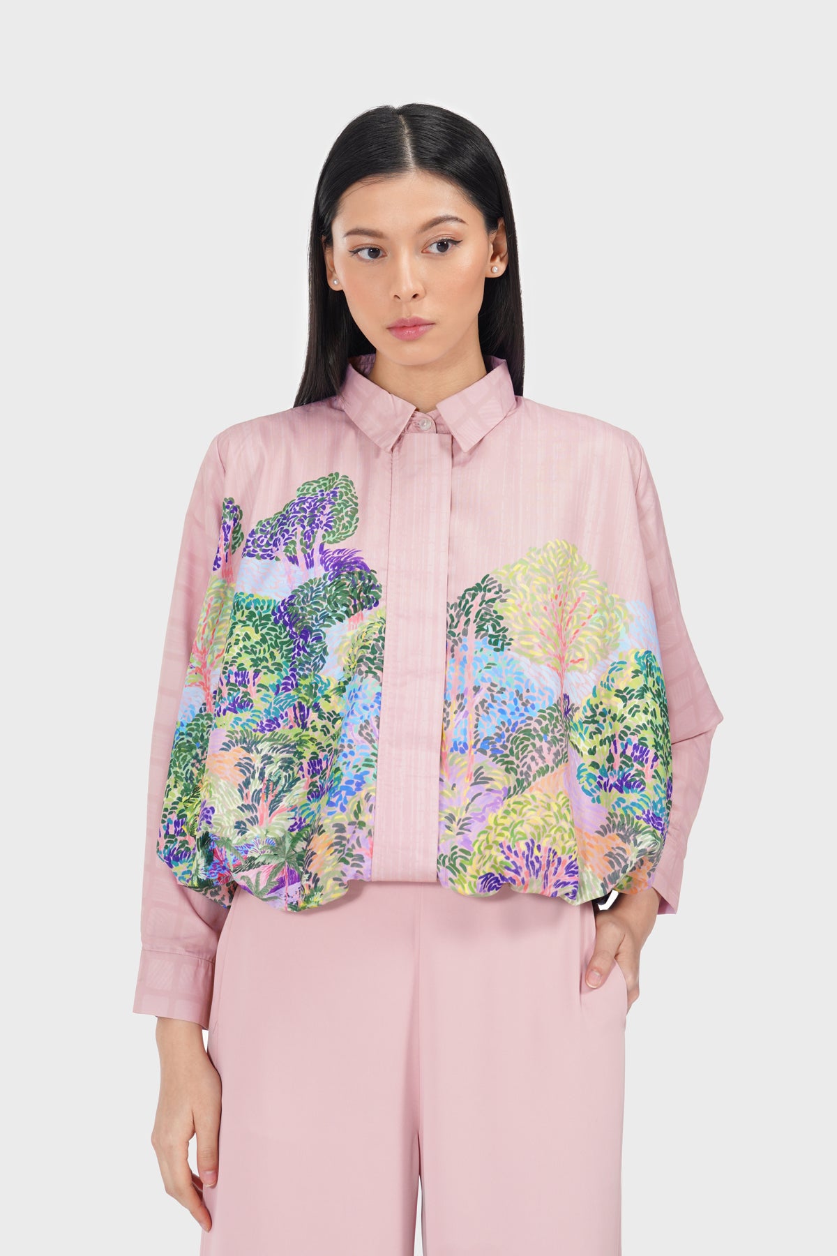 Art De La Nature Balloon Shirt - Pink