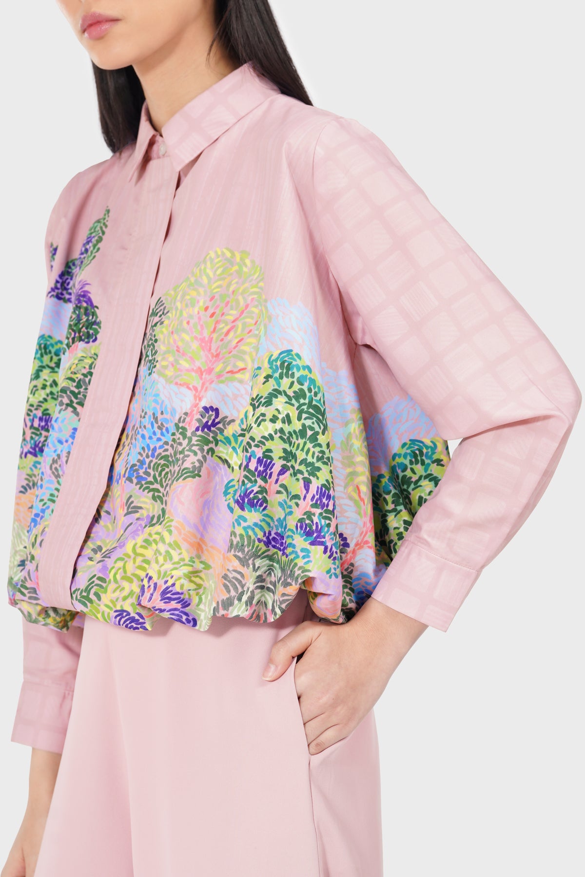 Art De La Nature Balloon Shirt - Pink