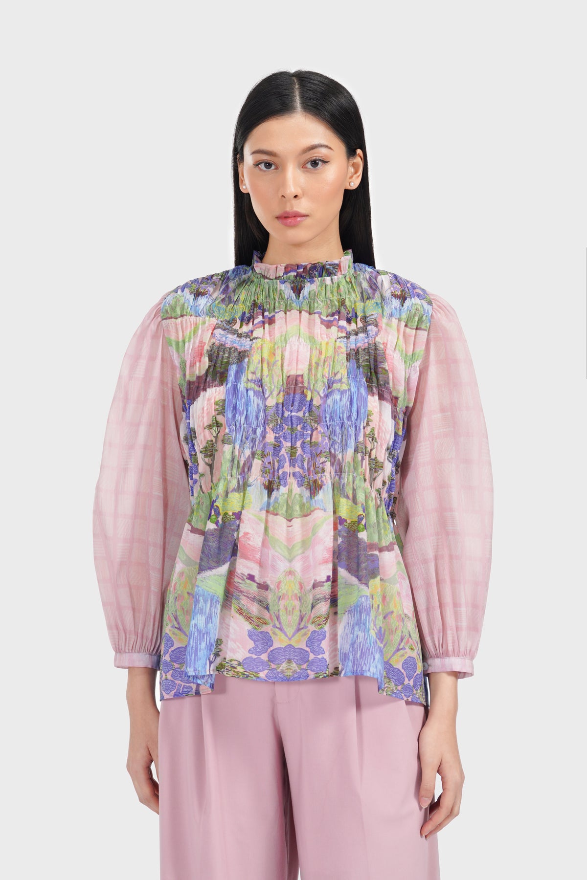 Art De La Nature Smock Blouse - Pink