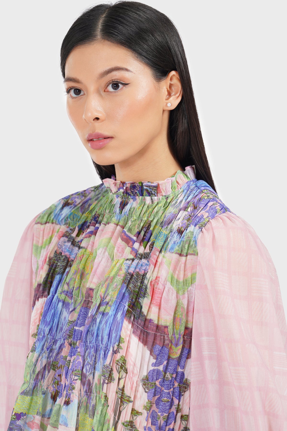 Art De La Nature Smock Blouse - Pink