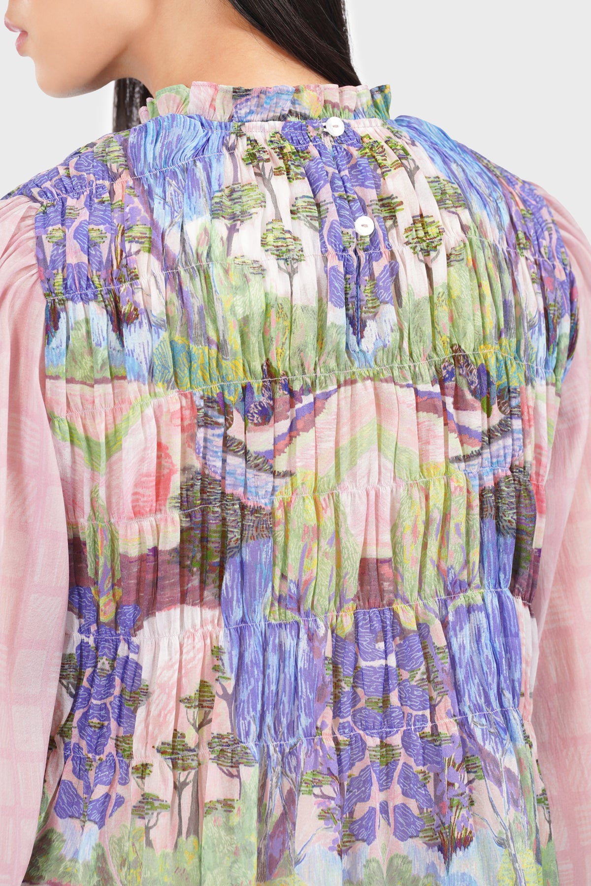 Art De La Nature Smock Blouse - Pink