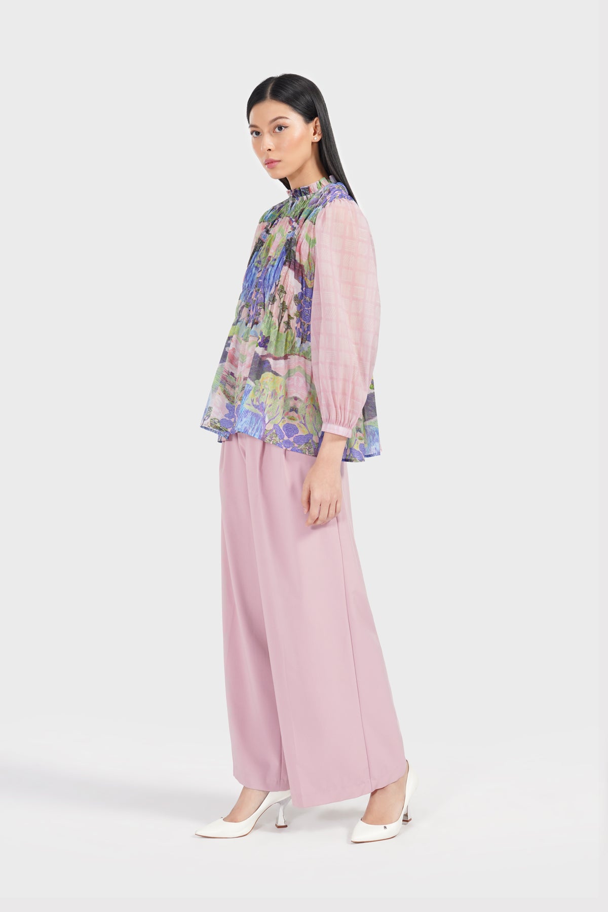 Art De La Nature Smock Blouse - Pink