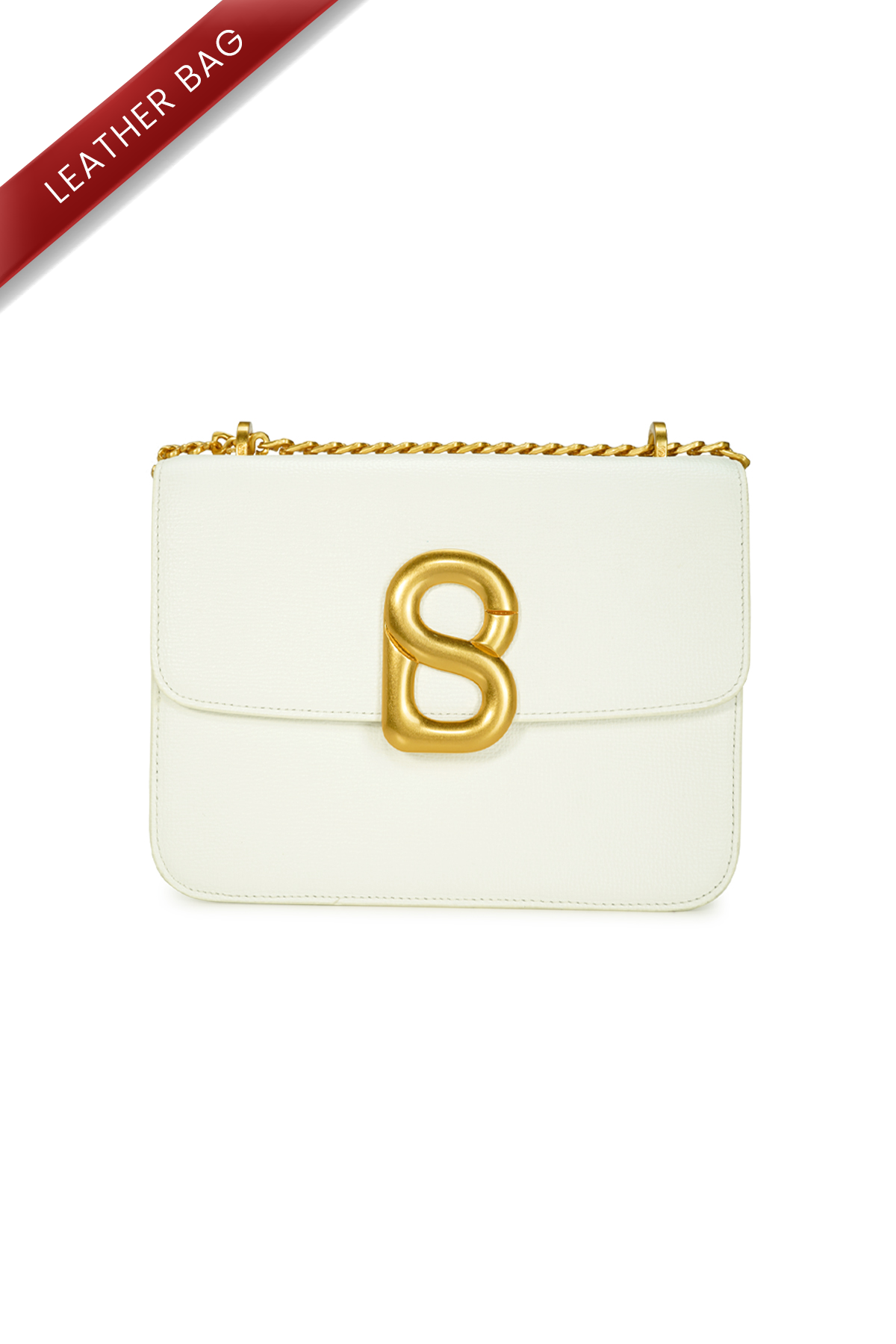 Audrey Chain Leather Bag Medium - White