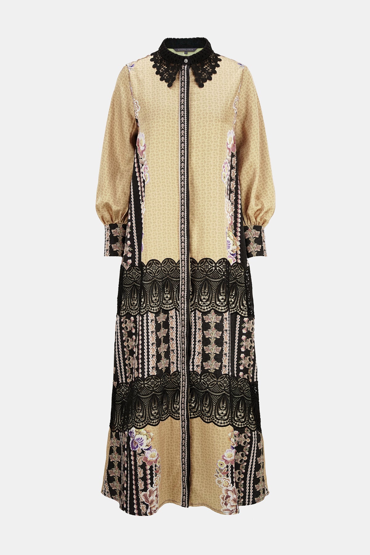 Blooming Eid Lace Dress - Marigold