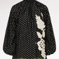 Blooming Eid Polka Dot Blouse - Black Iris
