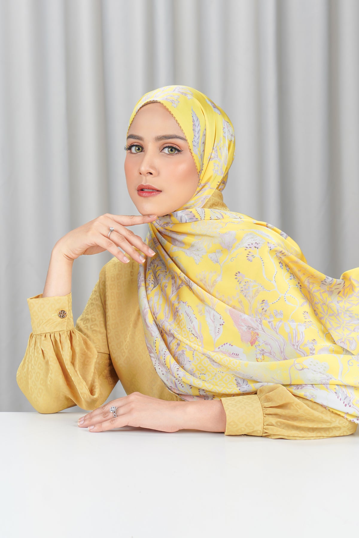 Misool Satin Shawl - Sun