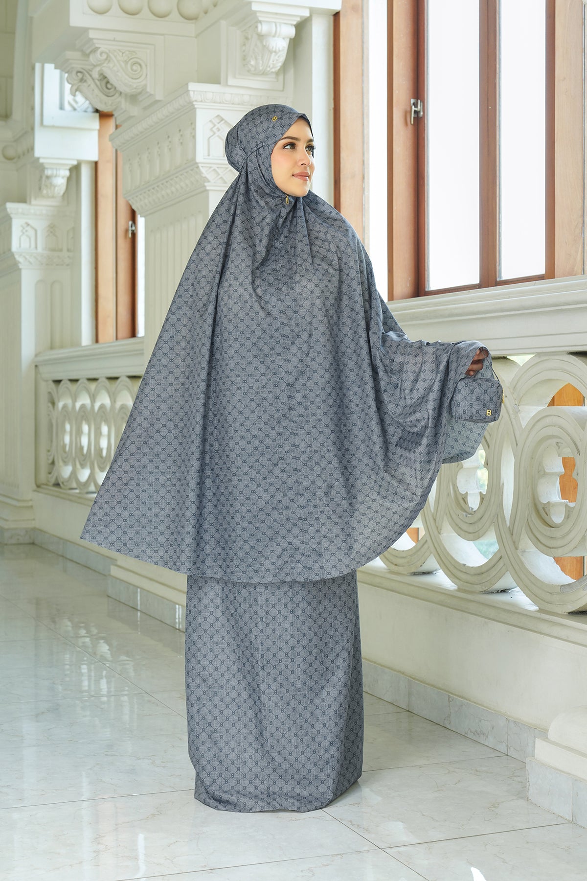 Monogram Mini Capsule Prayer Robe - Gray