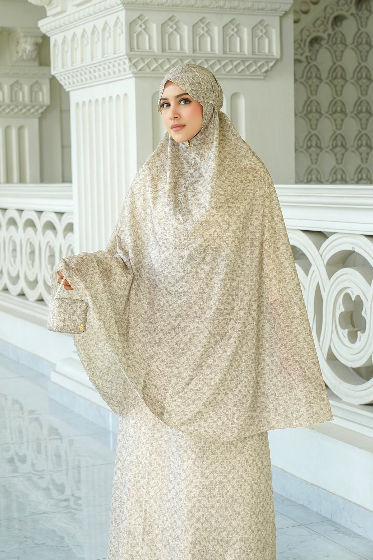 9616646111544-Monogram Mini Capsule Prayer Robe - Khaki