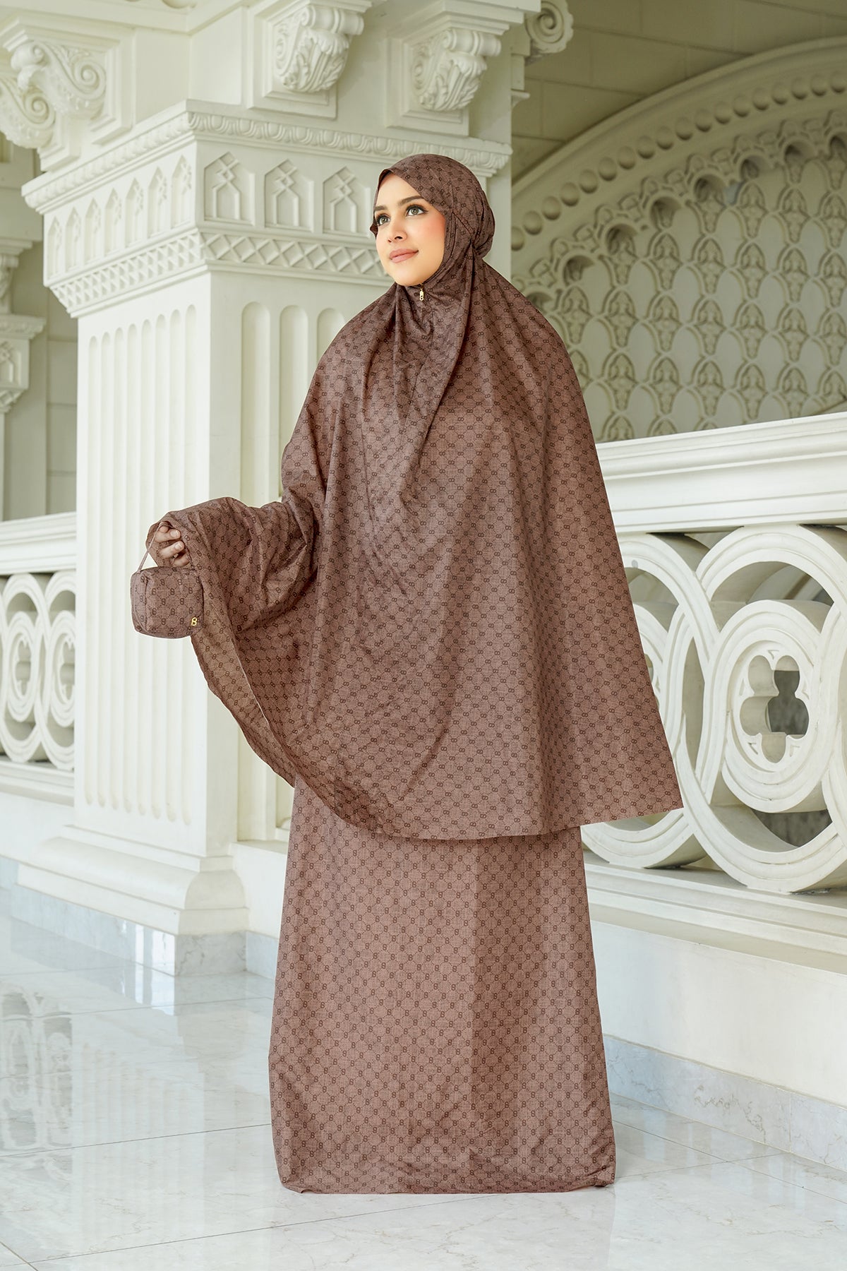 Monogram Mini Capsule Prayer Robe - Mahogany