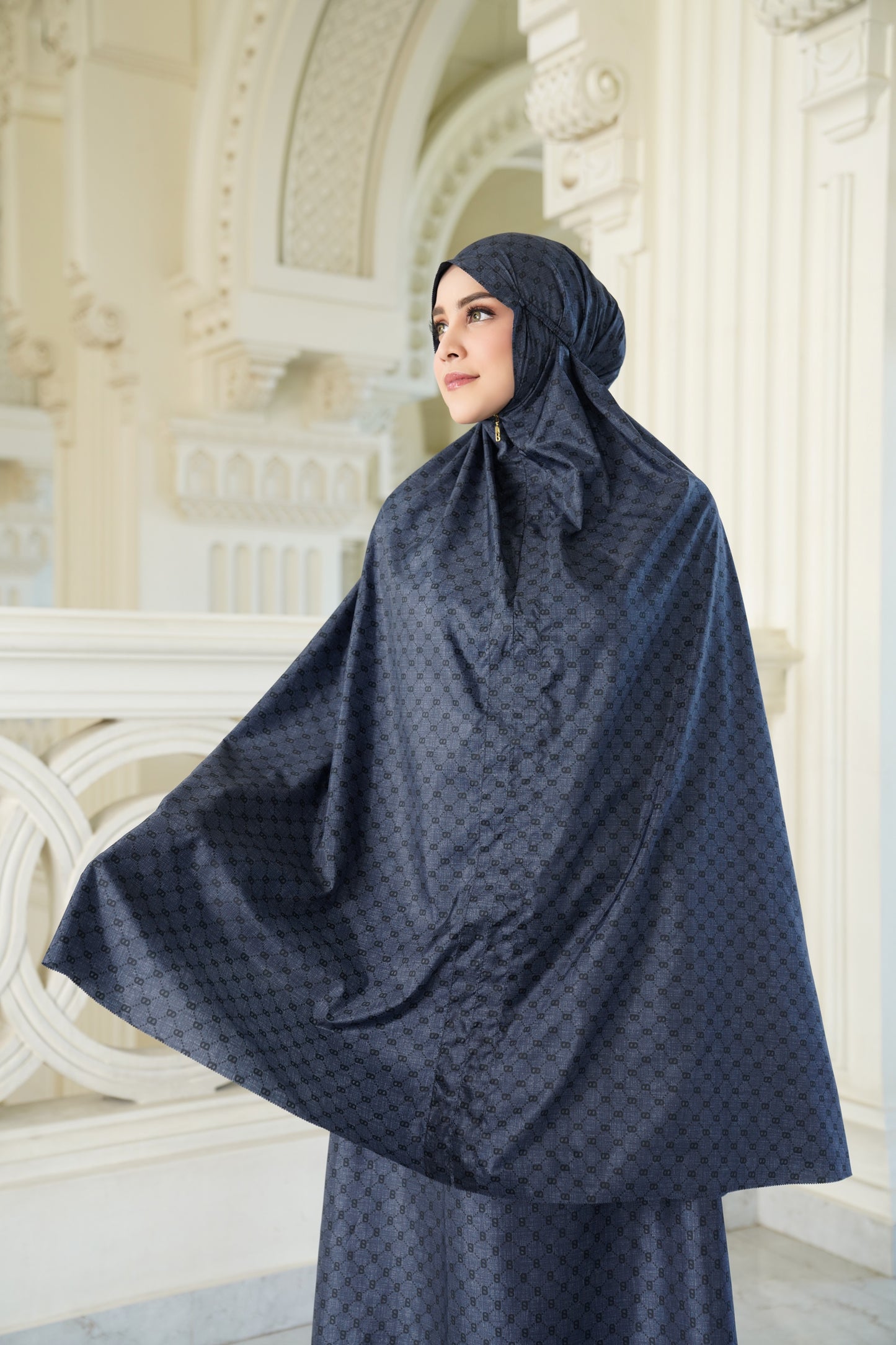 Monogram Mini Capsule Prayer Robe - Navy