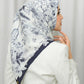 Silk Jacquard Square - Toile de Jouy Blooming Navy & Amethyst