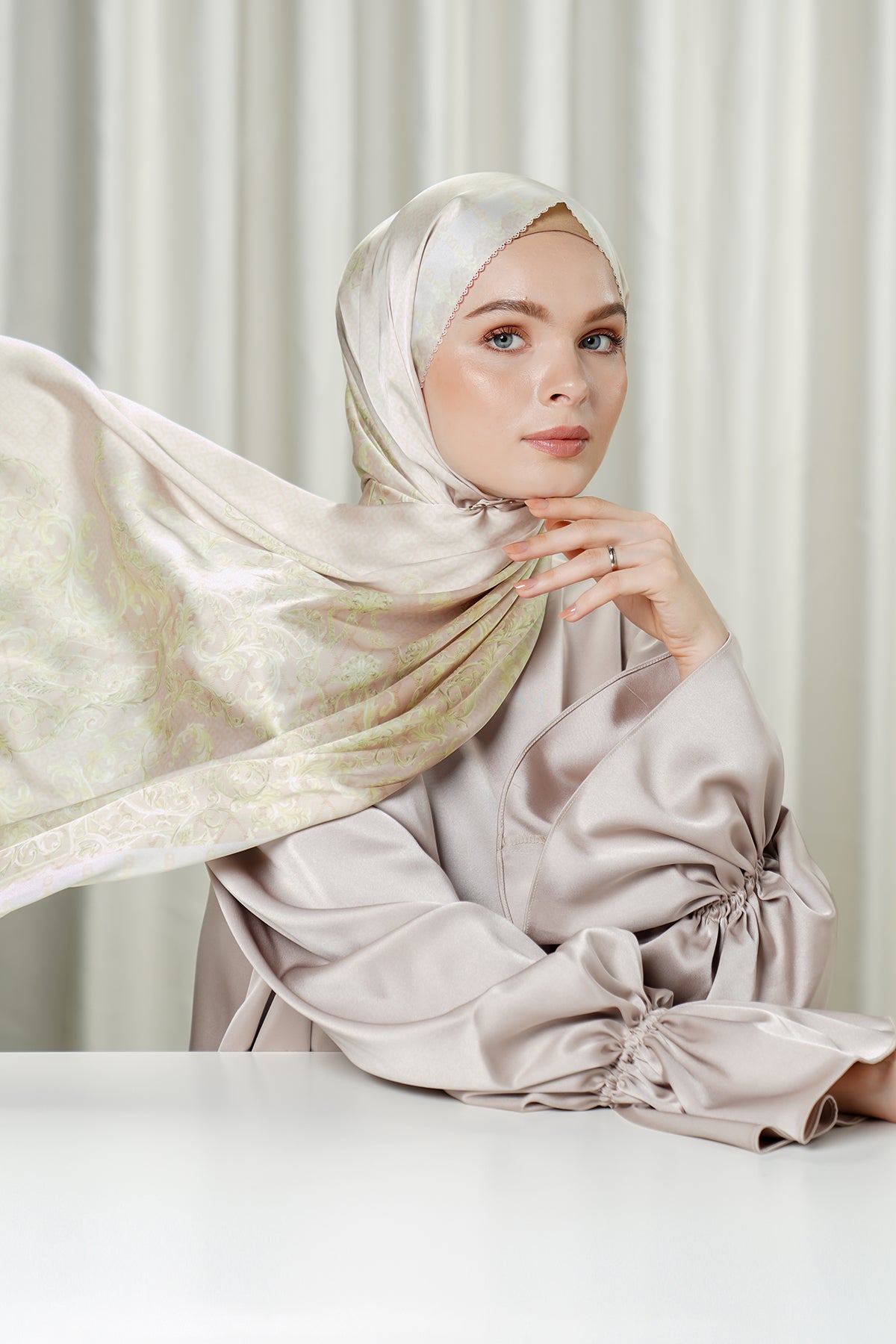 The Crown Satin Shawl - Candle