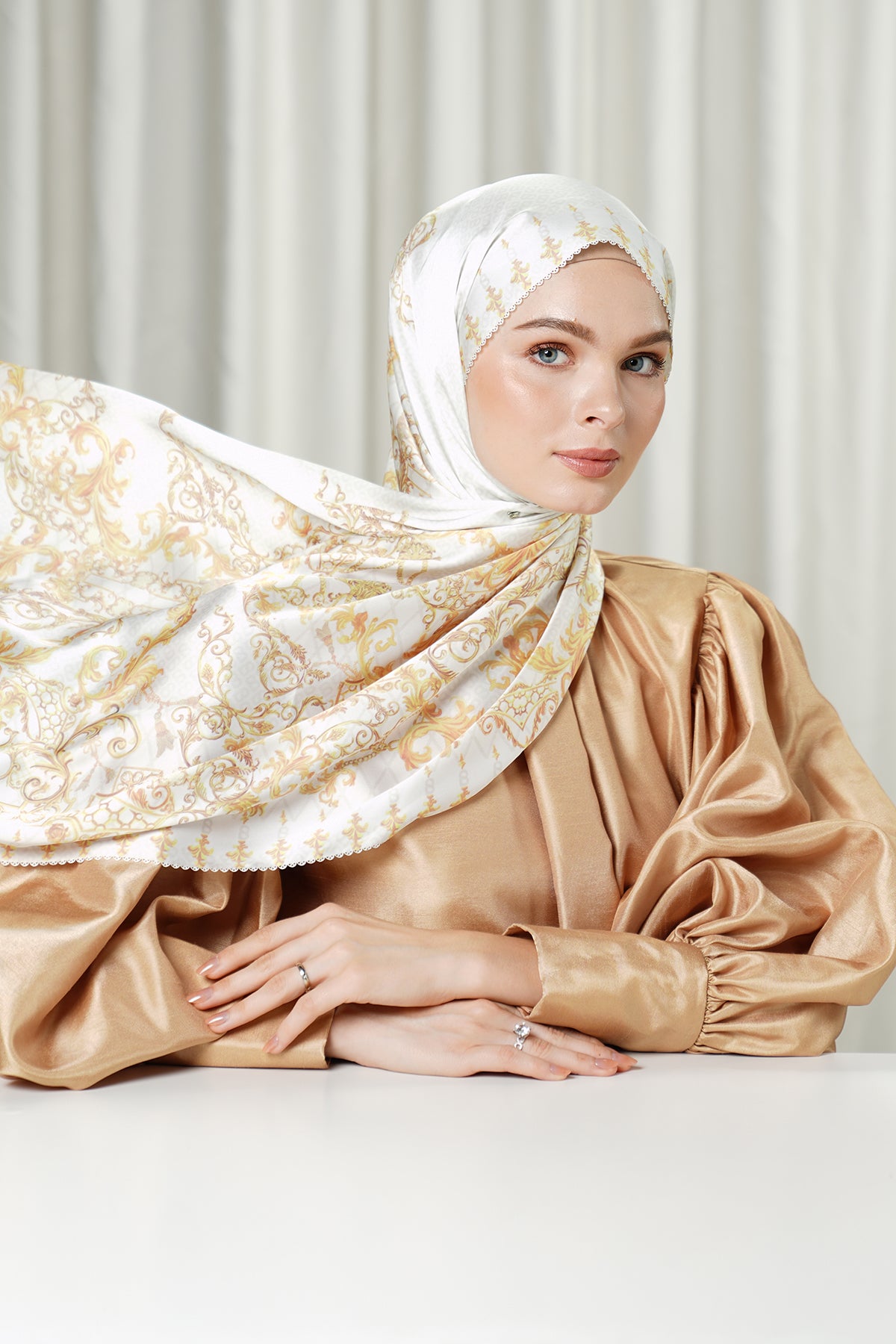 The Crown Satin Shawl - Citrine