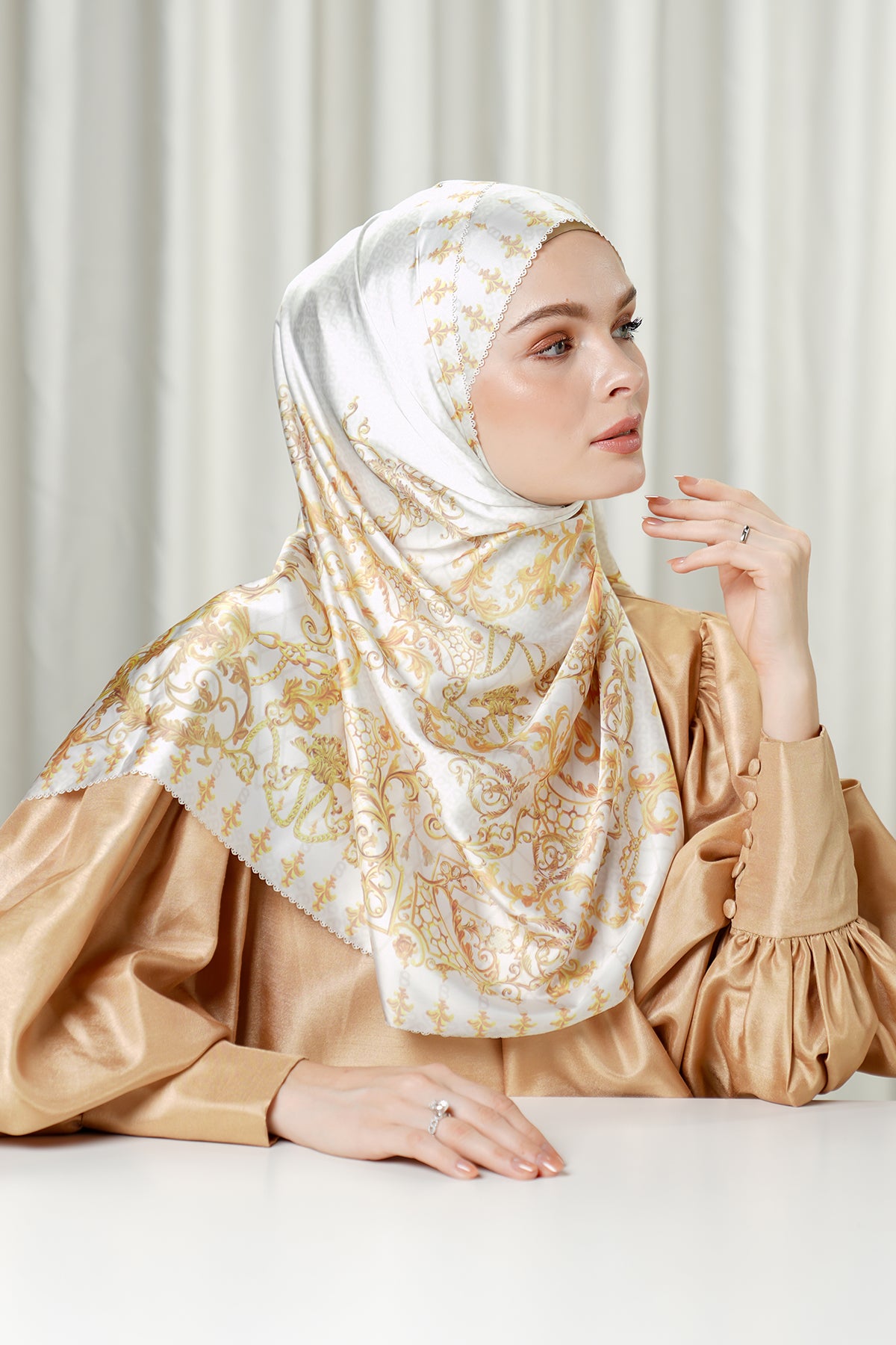 The Crown Satin Shawl - Citrine