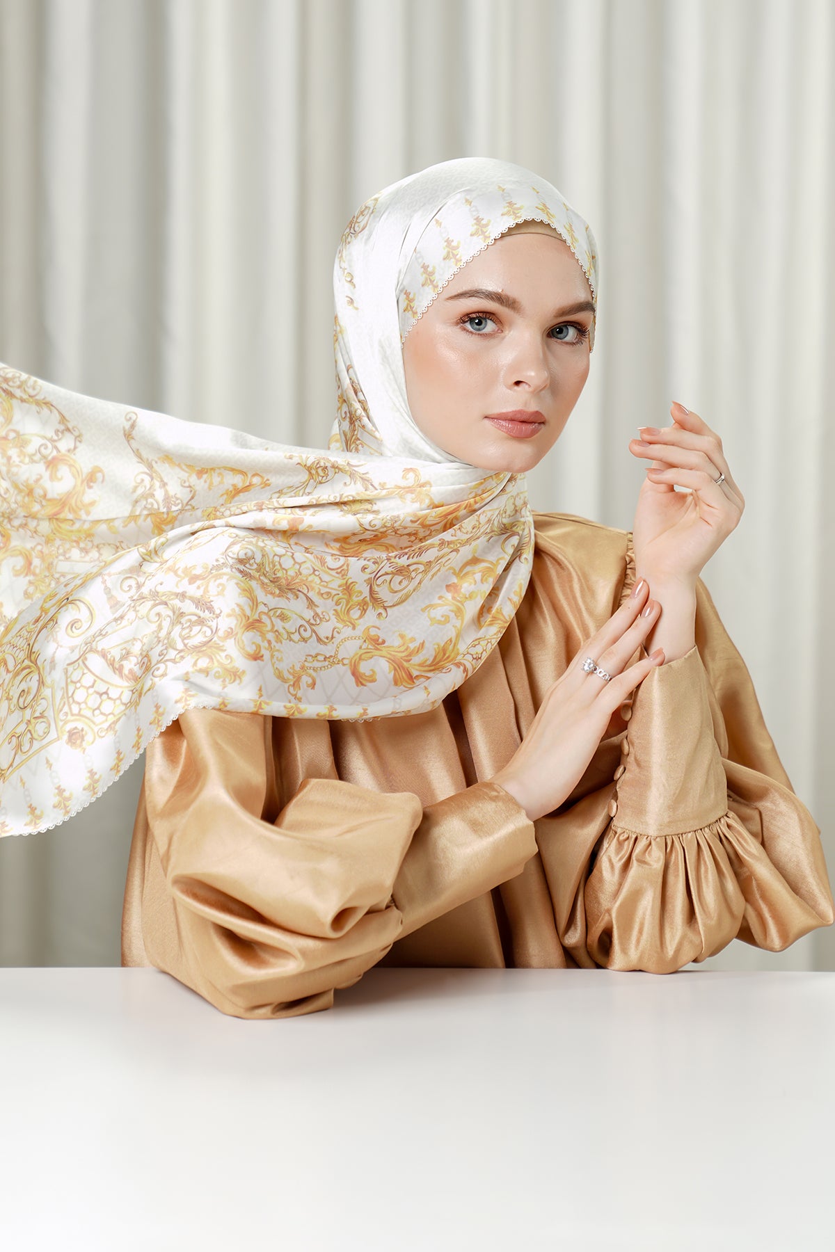 The Crown Satin Shawl - Citrine