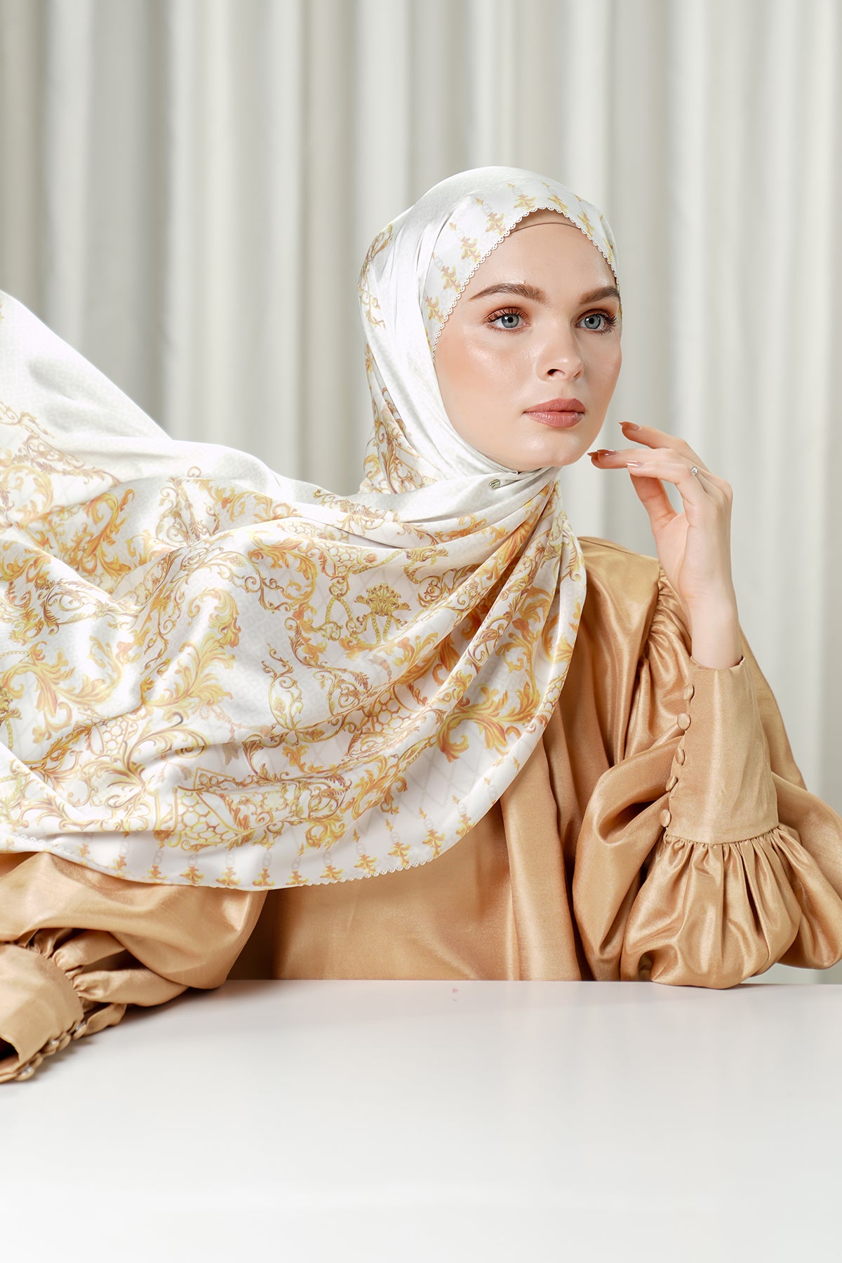 The Crown Satin Shawl - Citrine