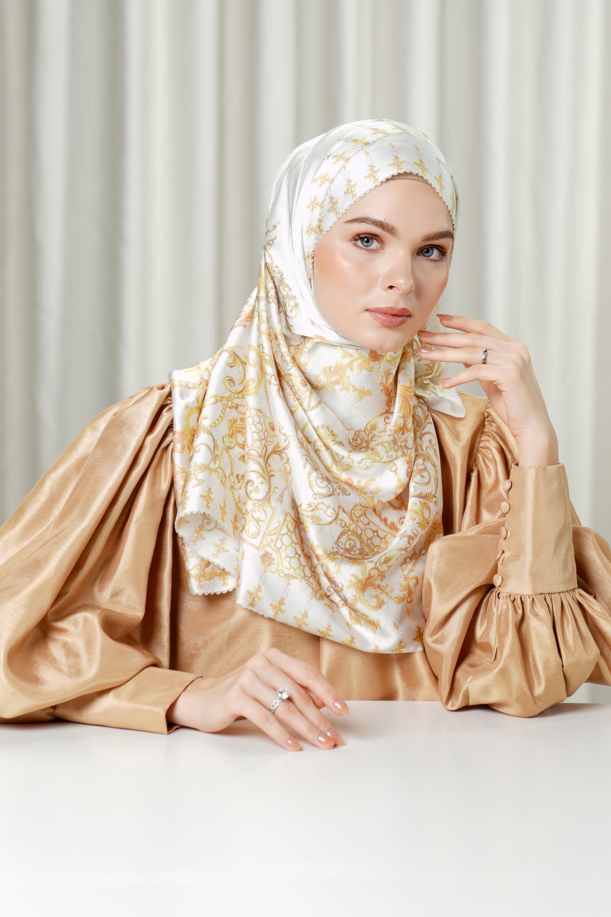 The Crown Satin Shawl - Citrine