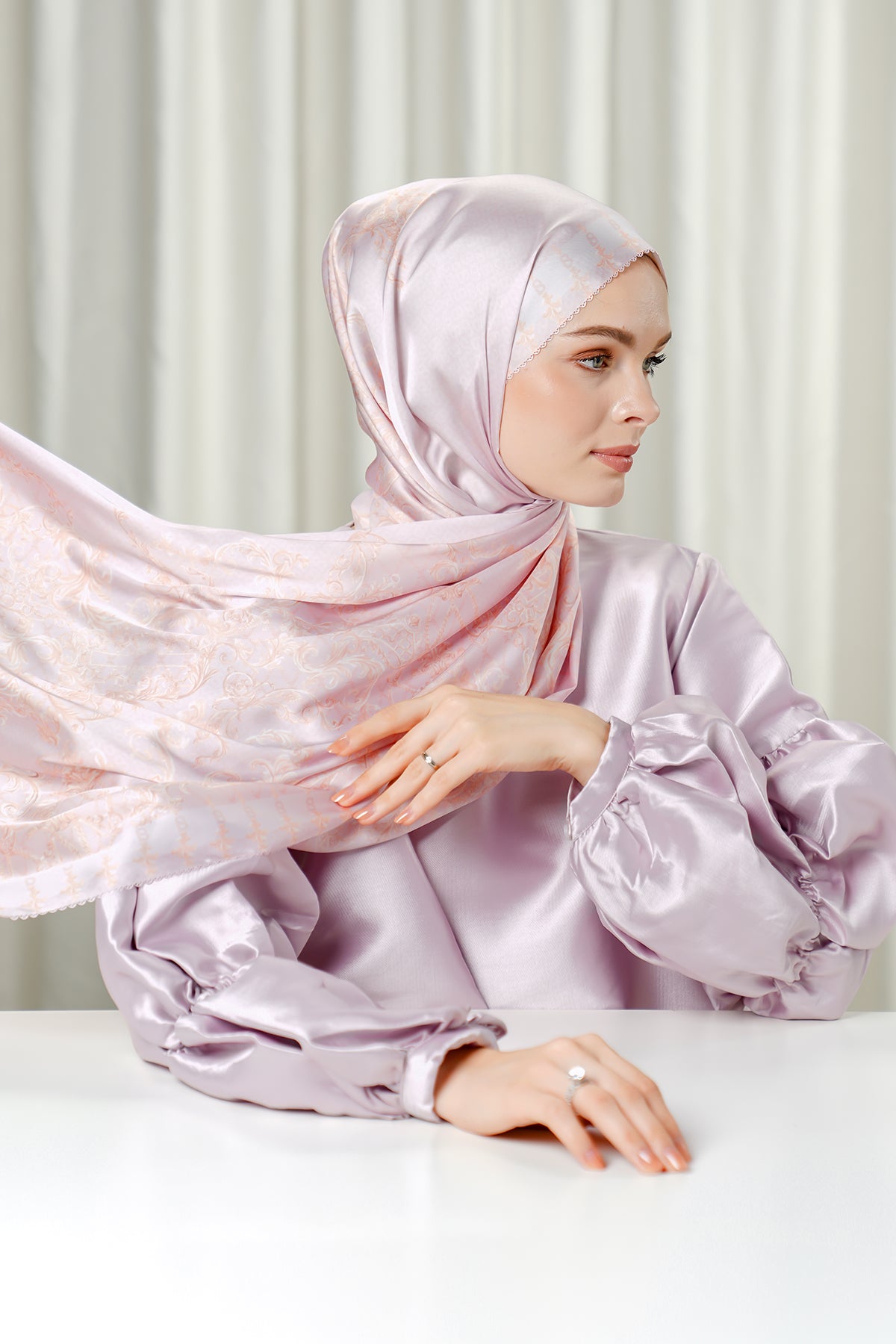 The Crown Satin Shawl - Lotus