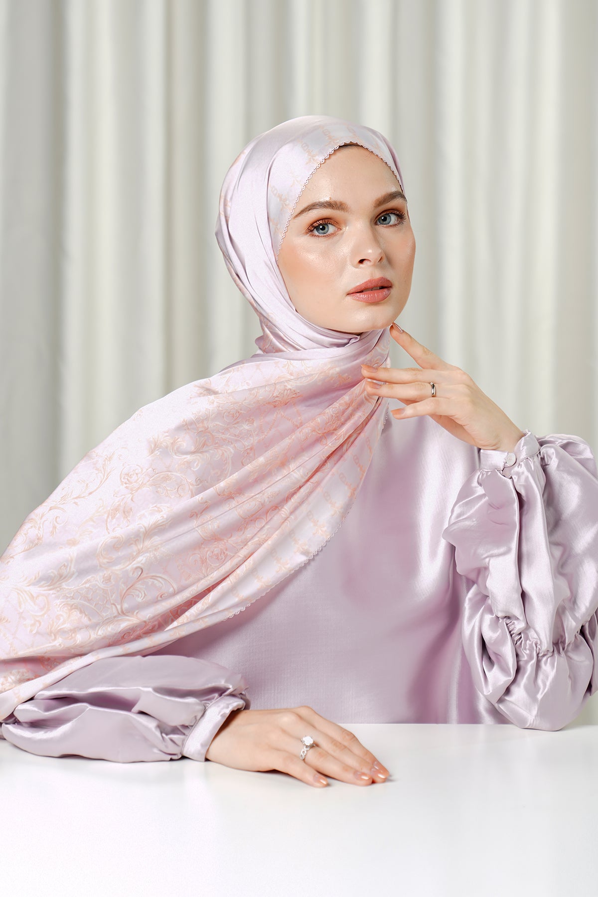 The Crown Satin Shawl - Lotus