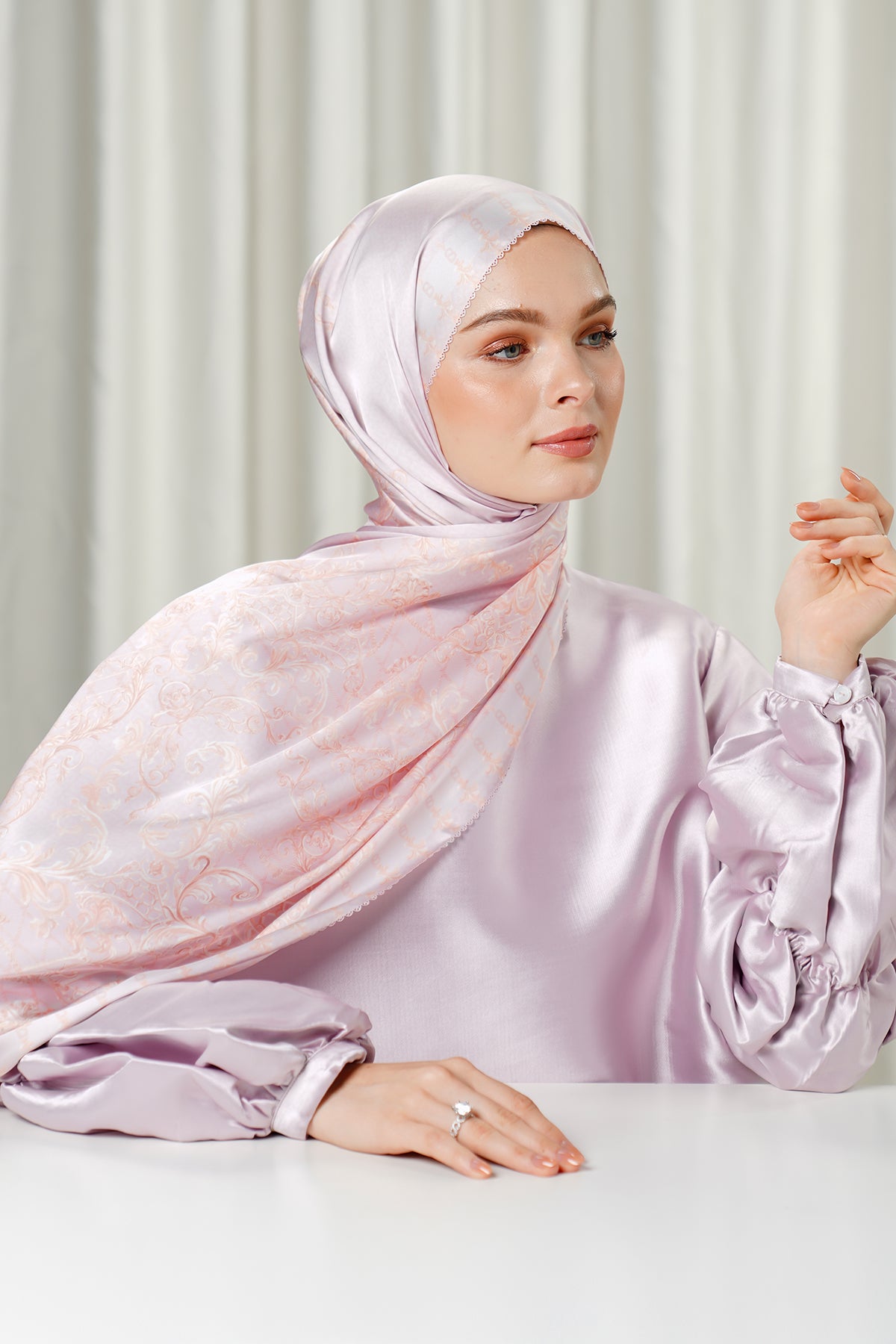 The Crown Satin Shawl - Lotus