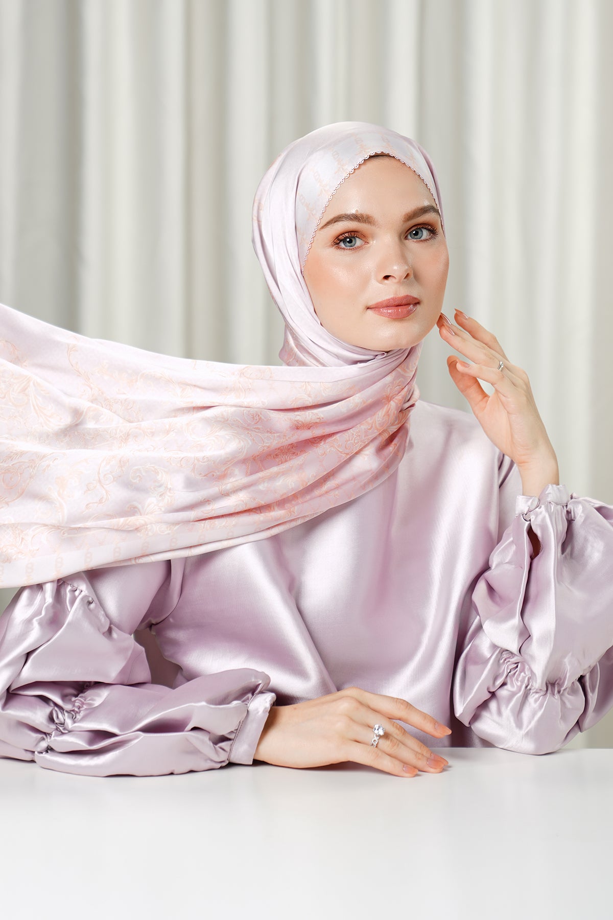 The Crown Satin Shawl - Lotus