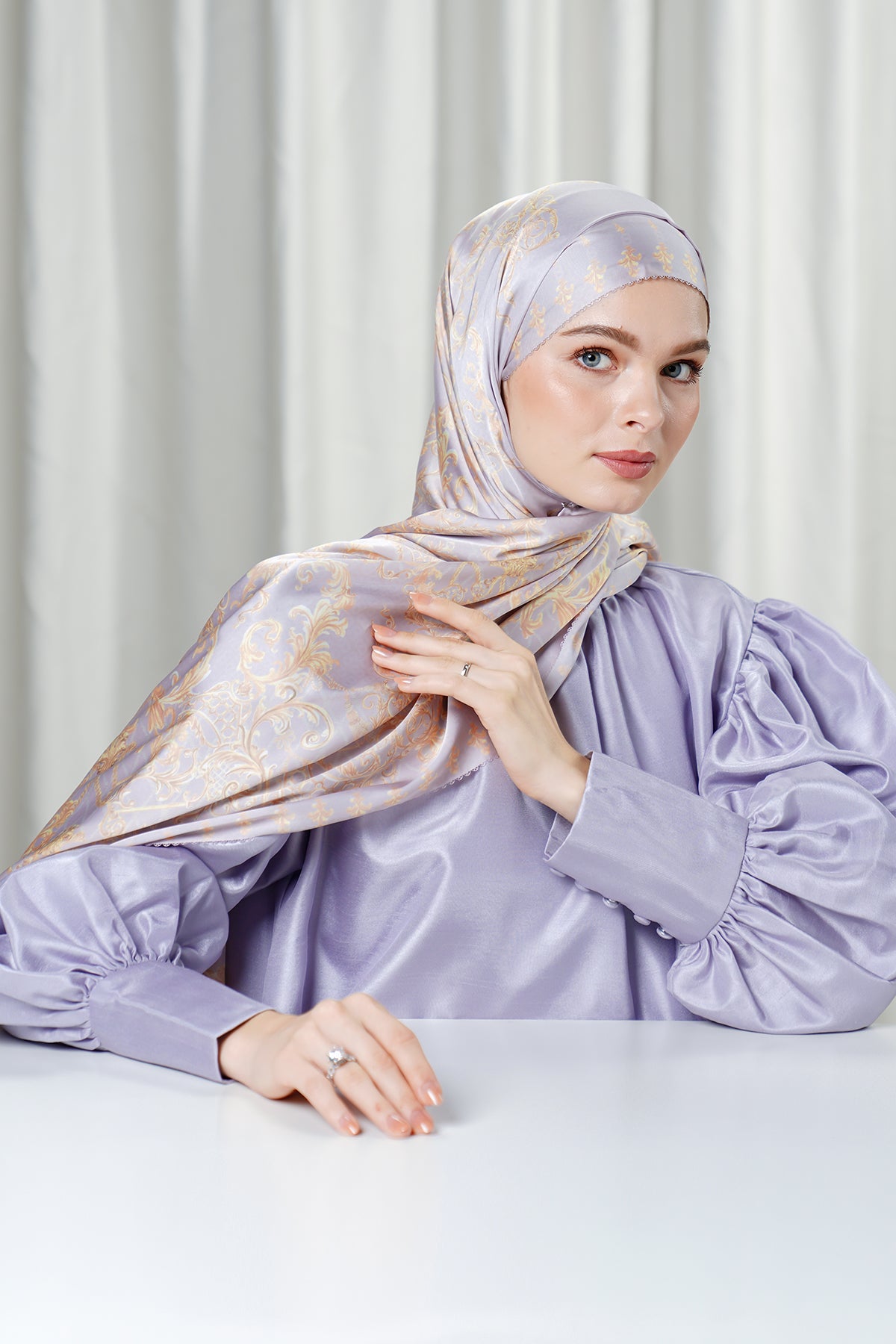 The Crown Satin Shawl - Opal