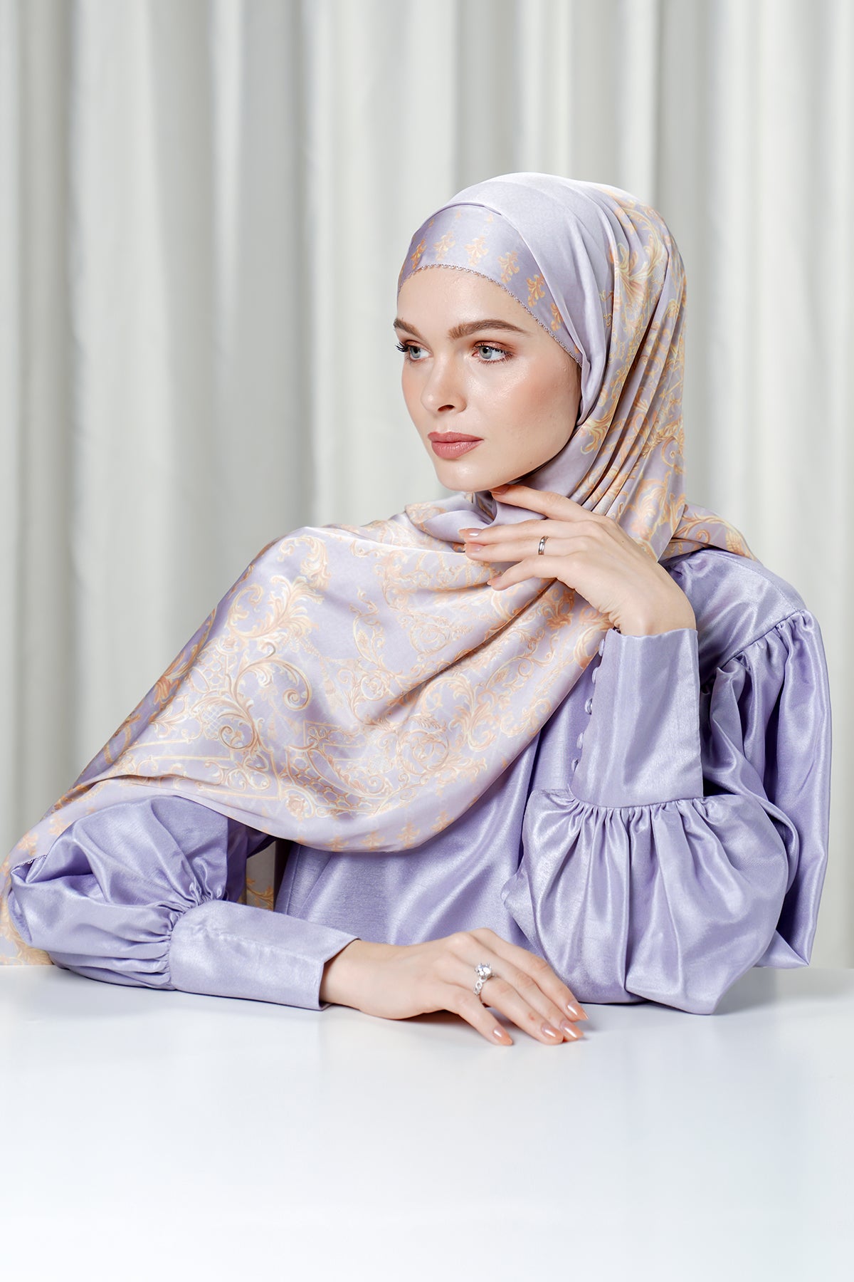 The Crown Satin Shawl - Opal