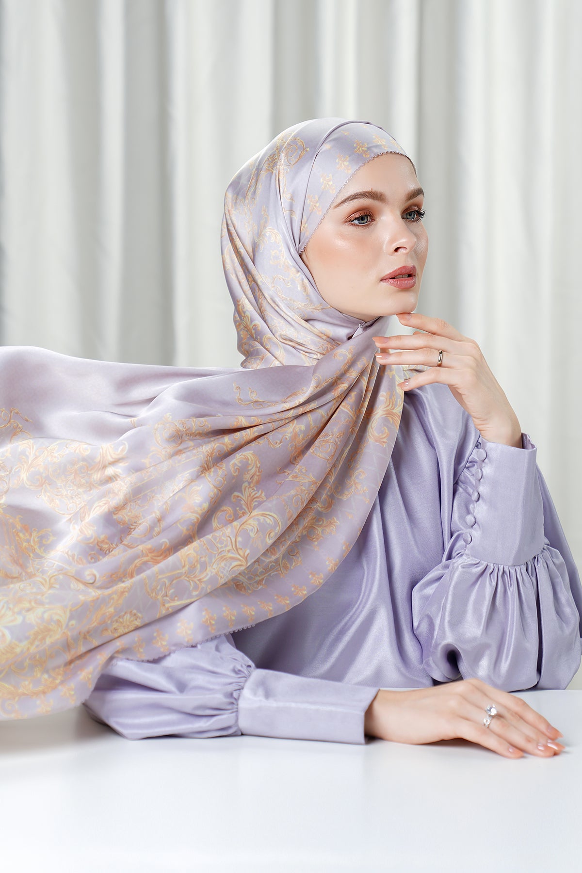 The Crown Satin Shawl - Opal