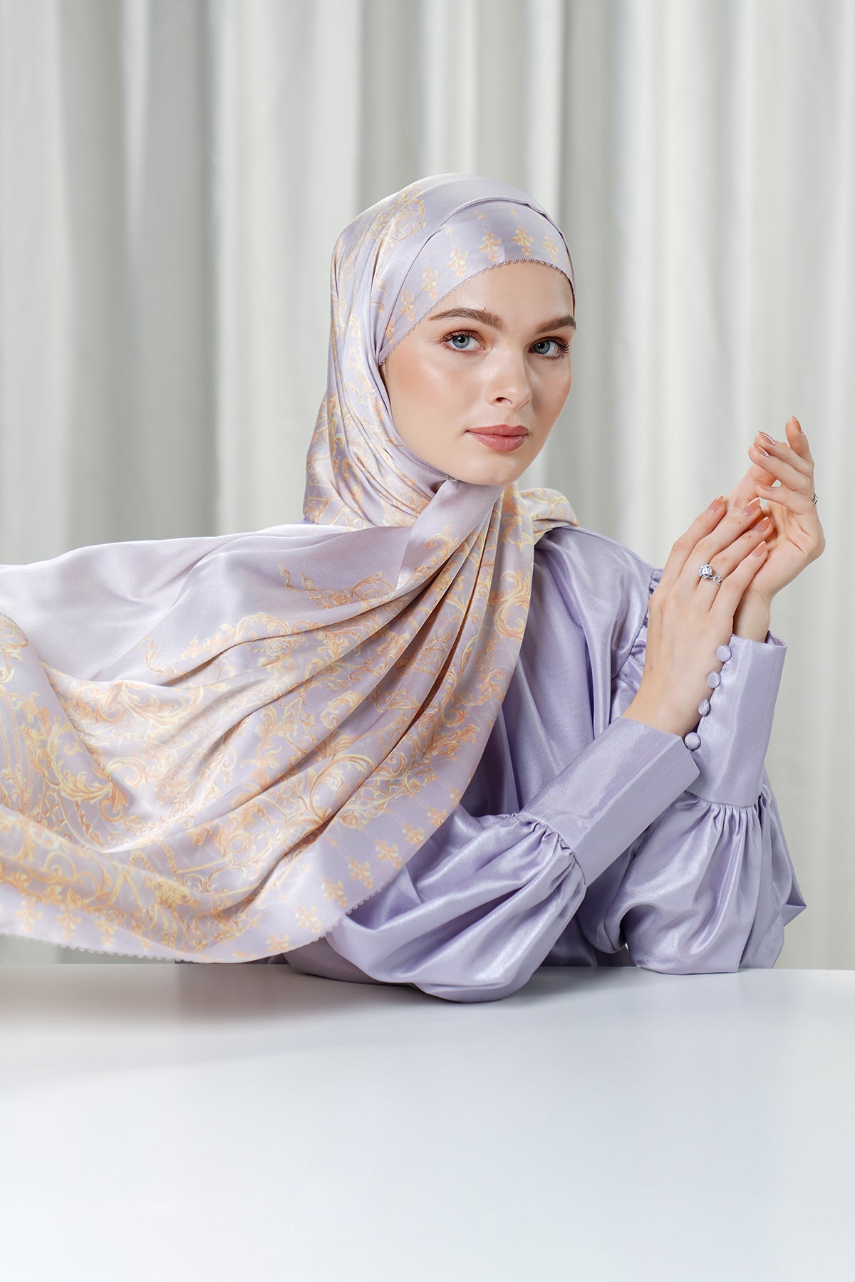 The Crown Satin Shawl - Opal