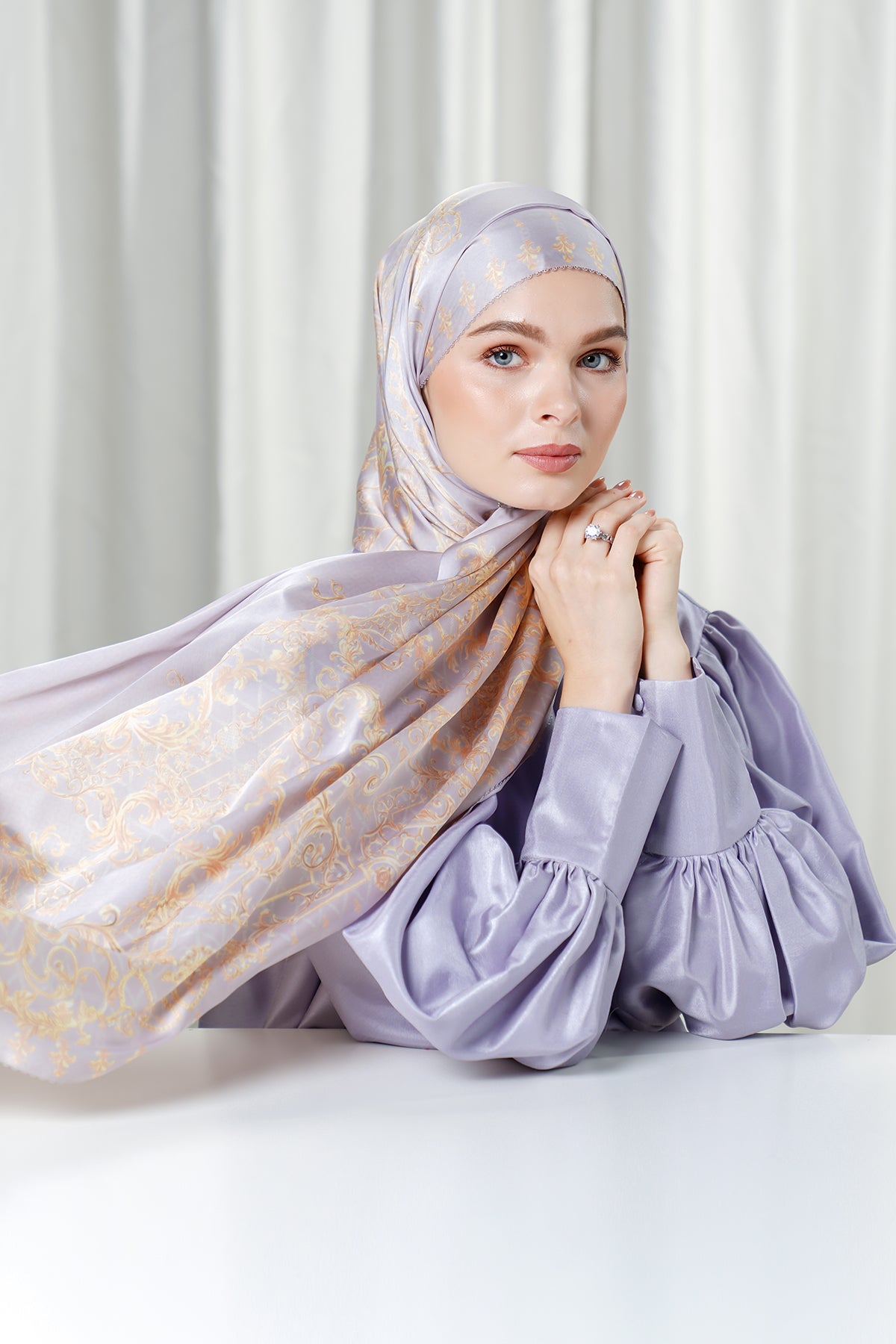 The Crown Satin Shawl - Opal