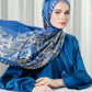 The Crown Satin Shawl - Sapphire