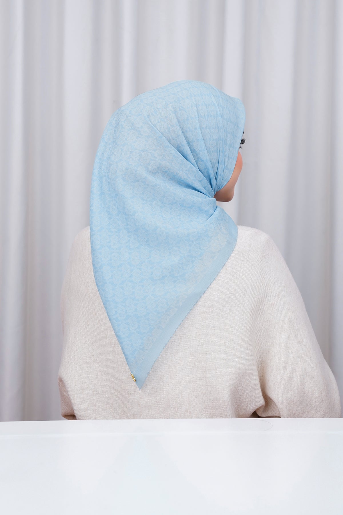 Wicker Voile Square - Baby Blue