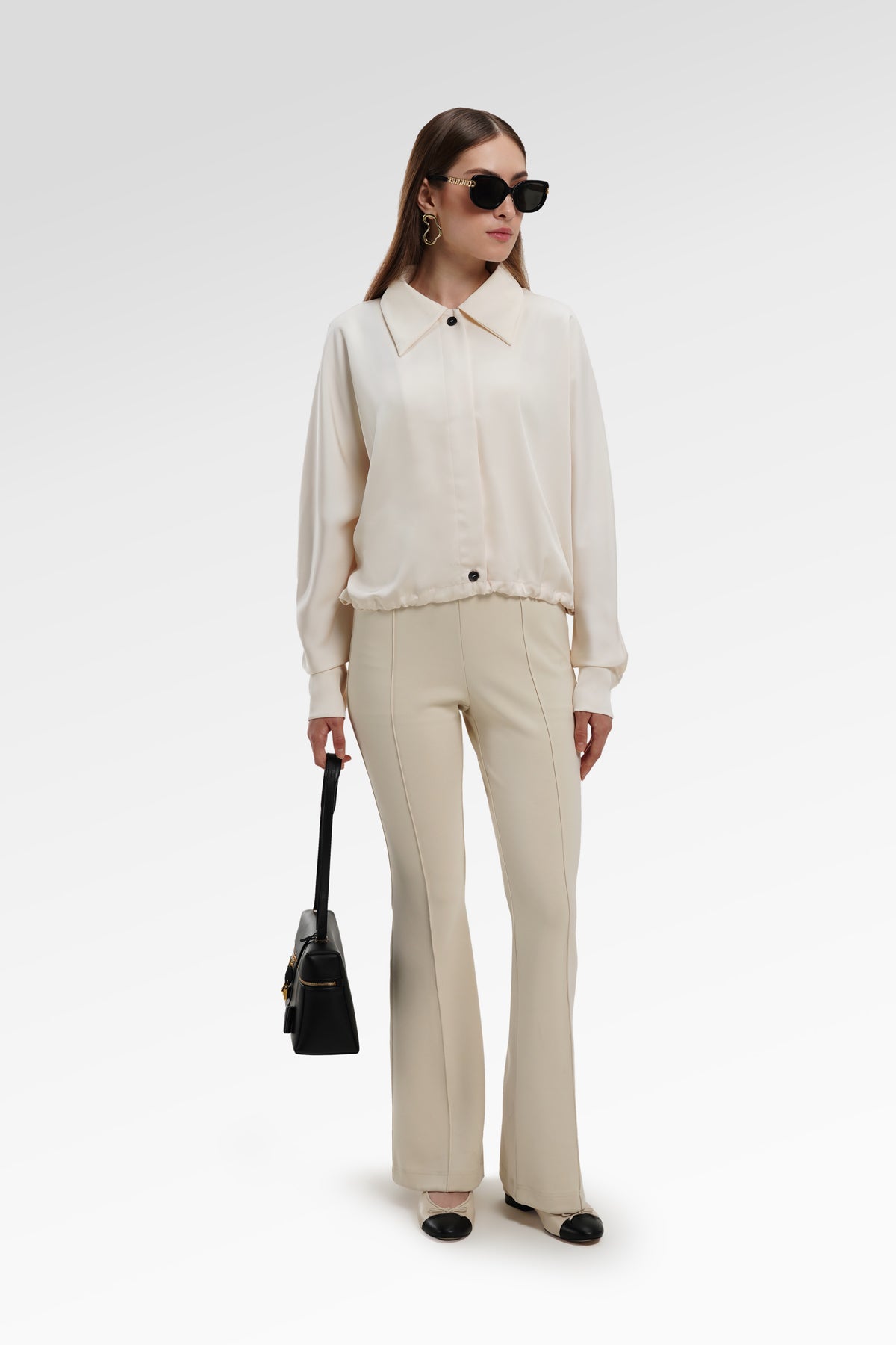 Bella Crop Shirt - Vanilla