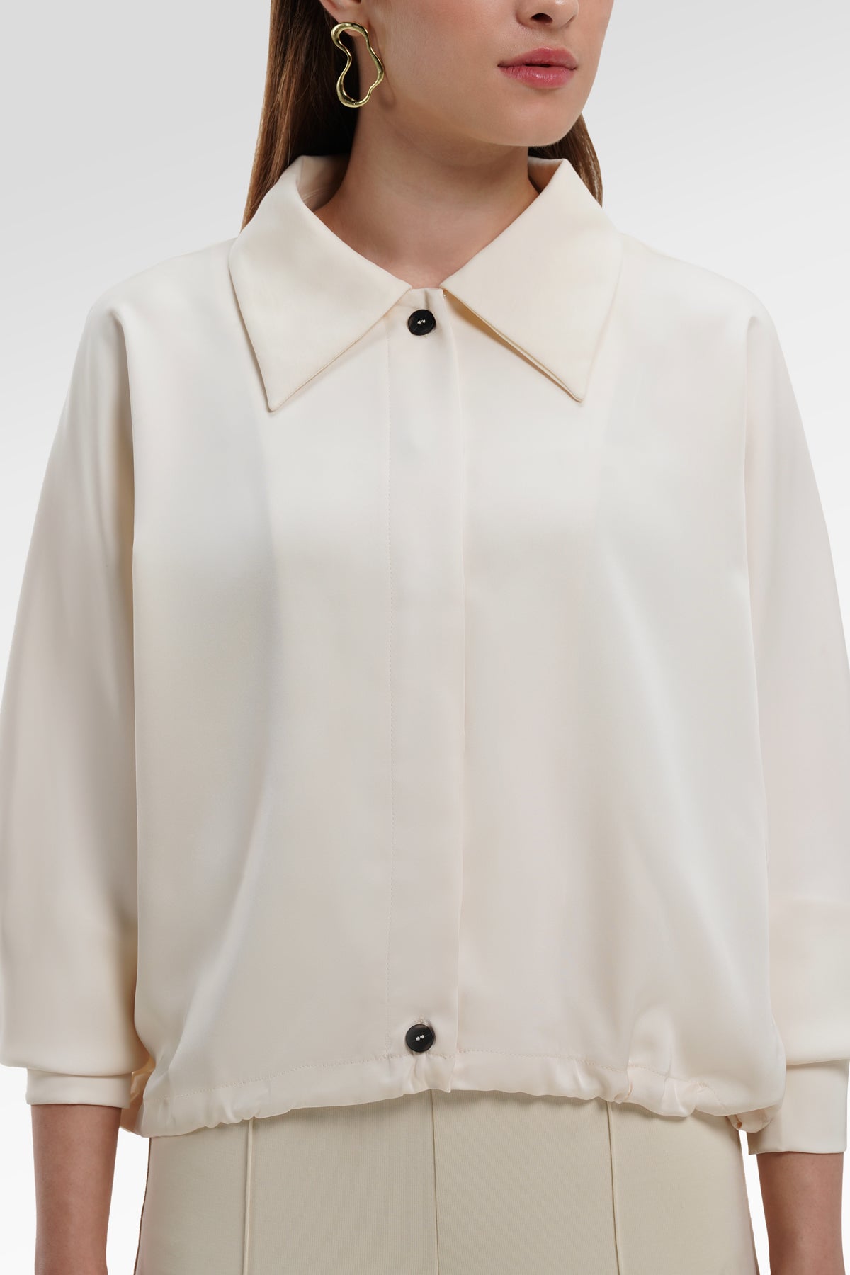 Bella Crop Shirt - Vanilla