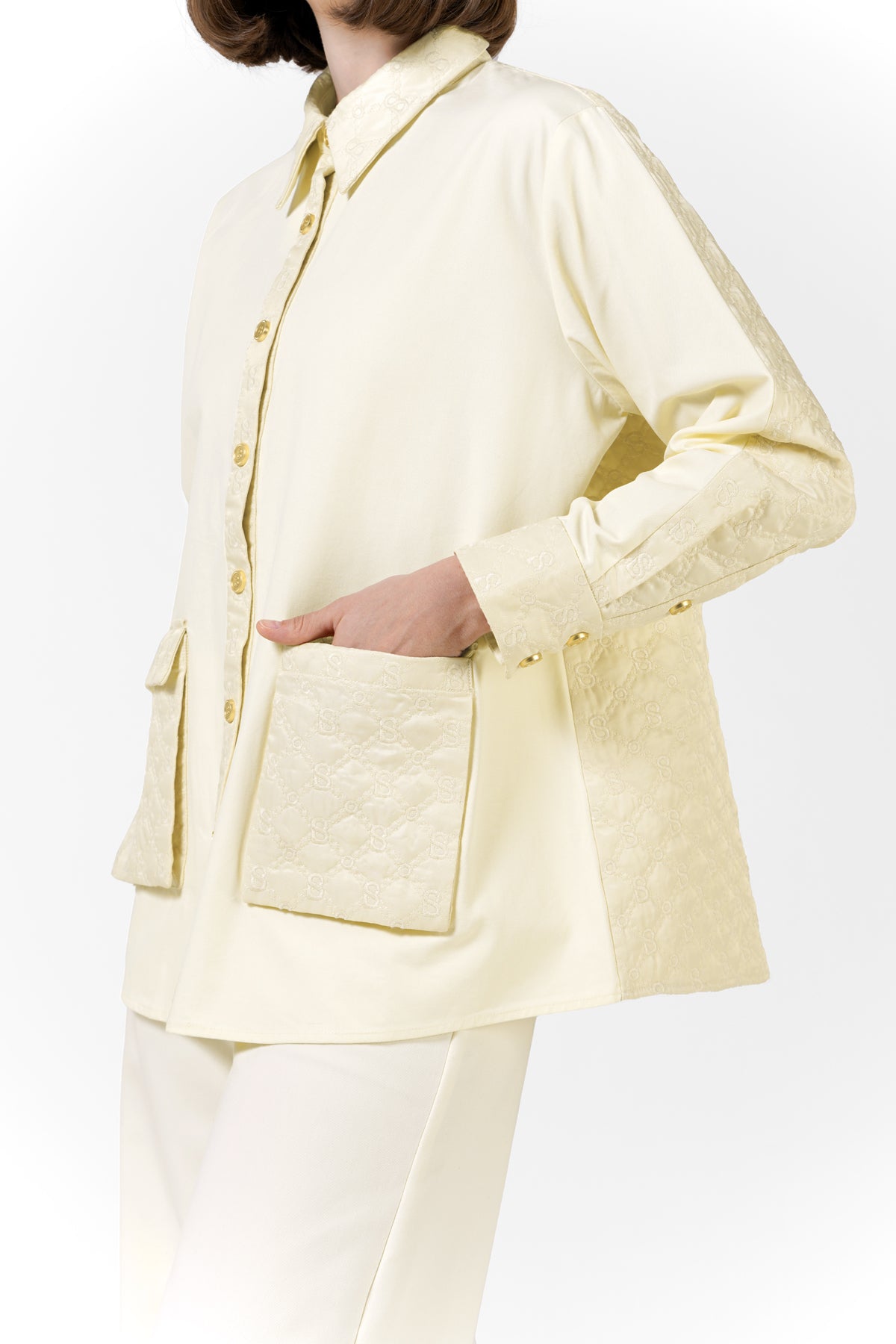 Beverly Quilted Shirt - Cream