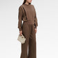 Bianca Crop Blouse - Brown